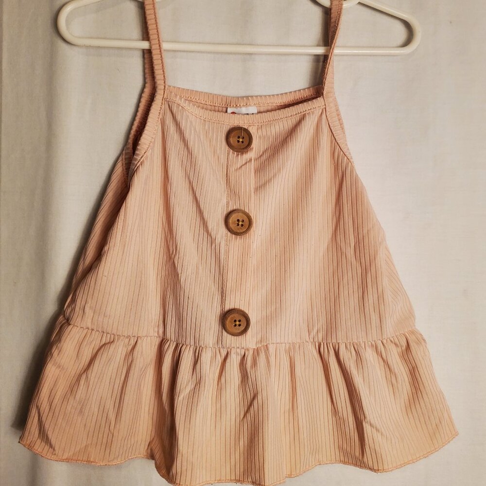 Pat Pat Super Cute Light Pink Strap Top Girls Shirt Sz 4/5Y